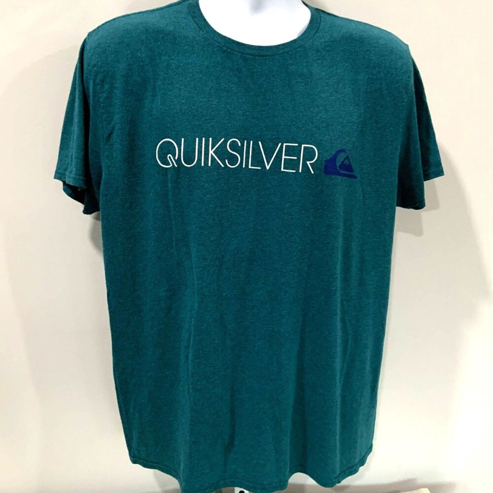 Men's Quicksilver T-shirt Green/Teal Size Large
